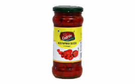 Vishaal Entree Red Paprika Slices in Vinegar  Glass Jar  370 millilitre